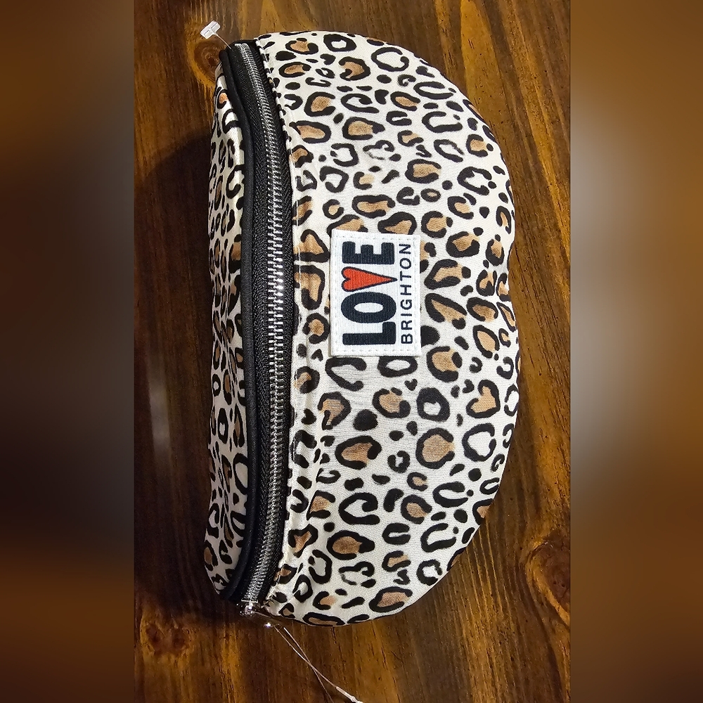 Brighton Wild Cat Leopard Print Crossbody Sling Belt Bag NWOT - Picture 2 of 16